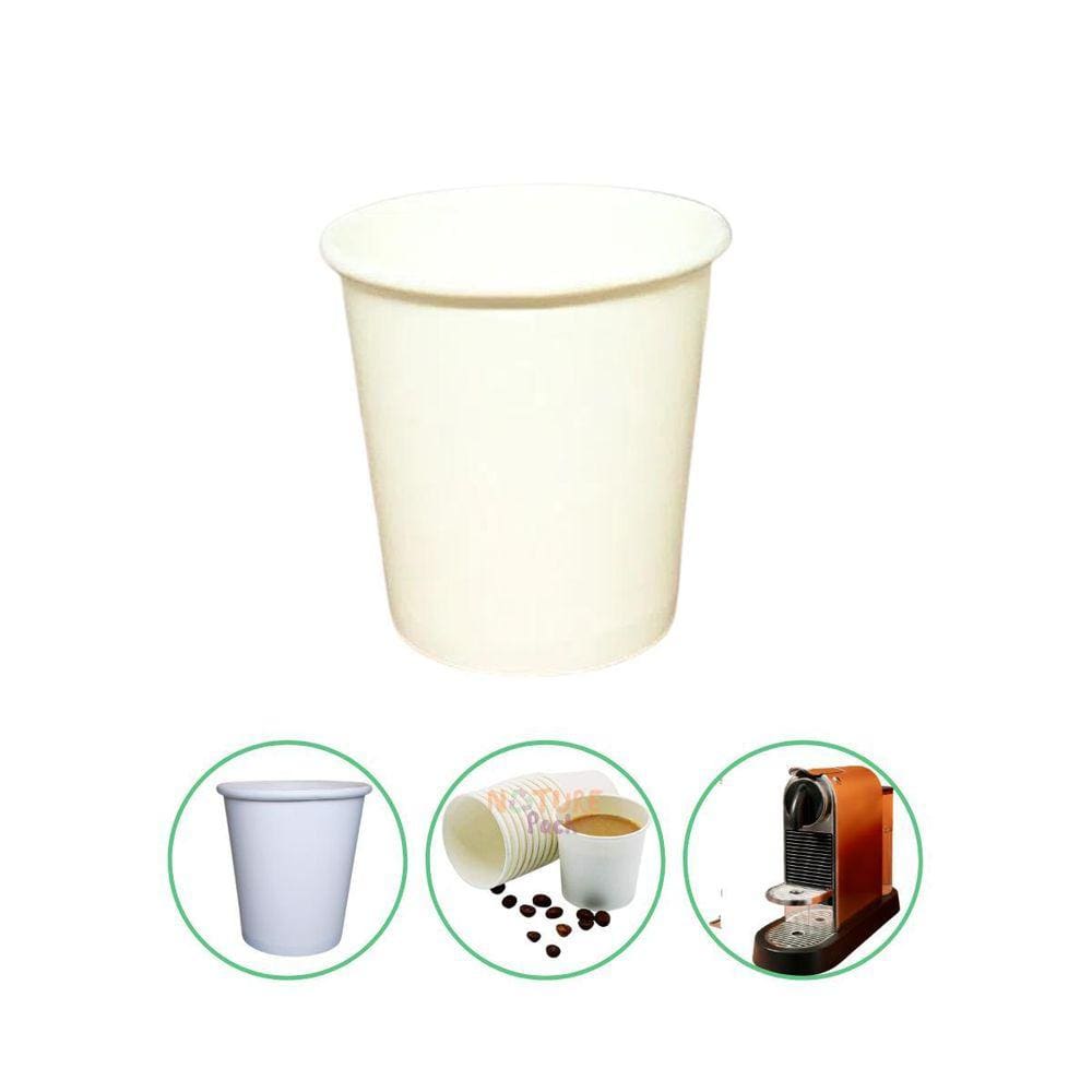 100Un Copo Papel Biodegradável Café 110Ml Branco