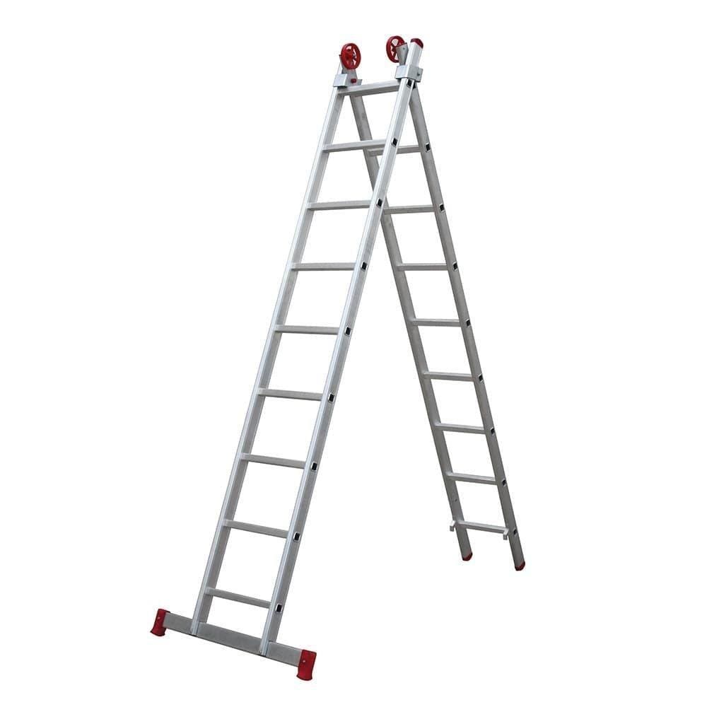 Escada Extensiva Botafogo em Alumínio 9 x 2 Degraus