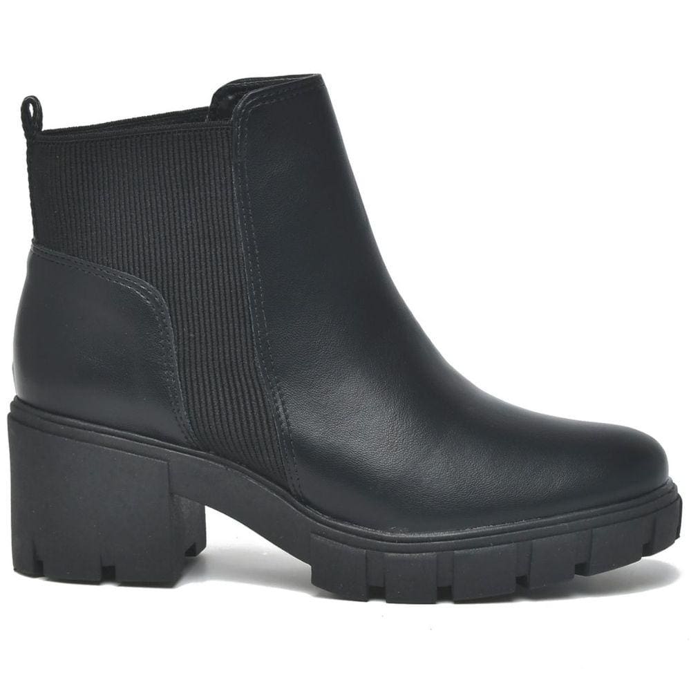 Bota Coturno Feminino Salto Médio Bloco Cano Curto Bico Redondo Via Marte 23-308