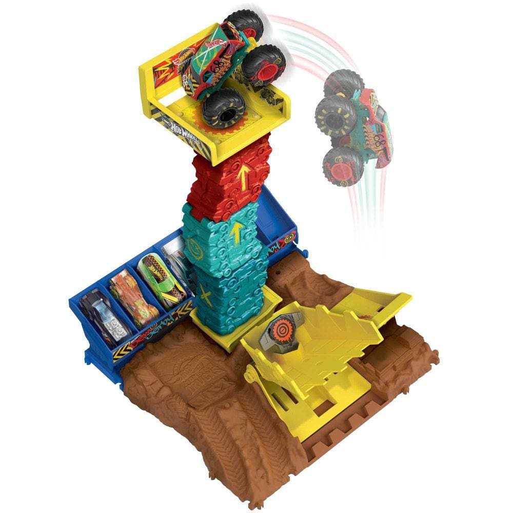 Pista Hot Wheels Monster Trucks Batalha Do Tubarão Mecha FYK14- Mattel