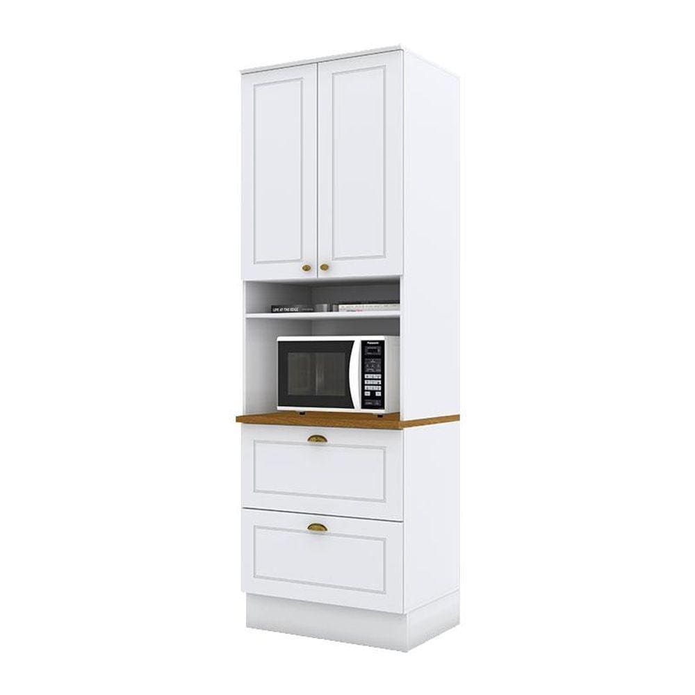 Torre Quente 1 Forno Americana Branco HP com Tampo Nature - Henn