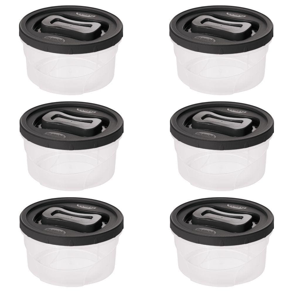 Pote de plástico Clic rosca 1,4 litros com 6 unidades Plasutil ref.13891