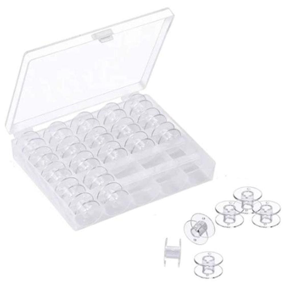 Estojo Com 25 Bobinas Altas Transparentes para Máquina Doméstica 707800