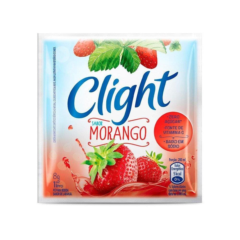 Refresco em Pó Clight Morango 8g Display com 15 Unidades