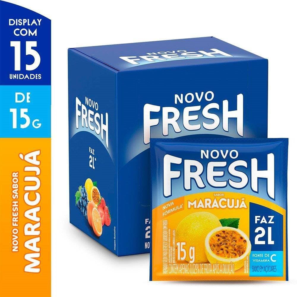 Refresco em Pó Fresh Maracujá 15g Display com 15 Unidades