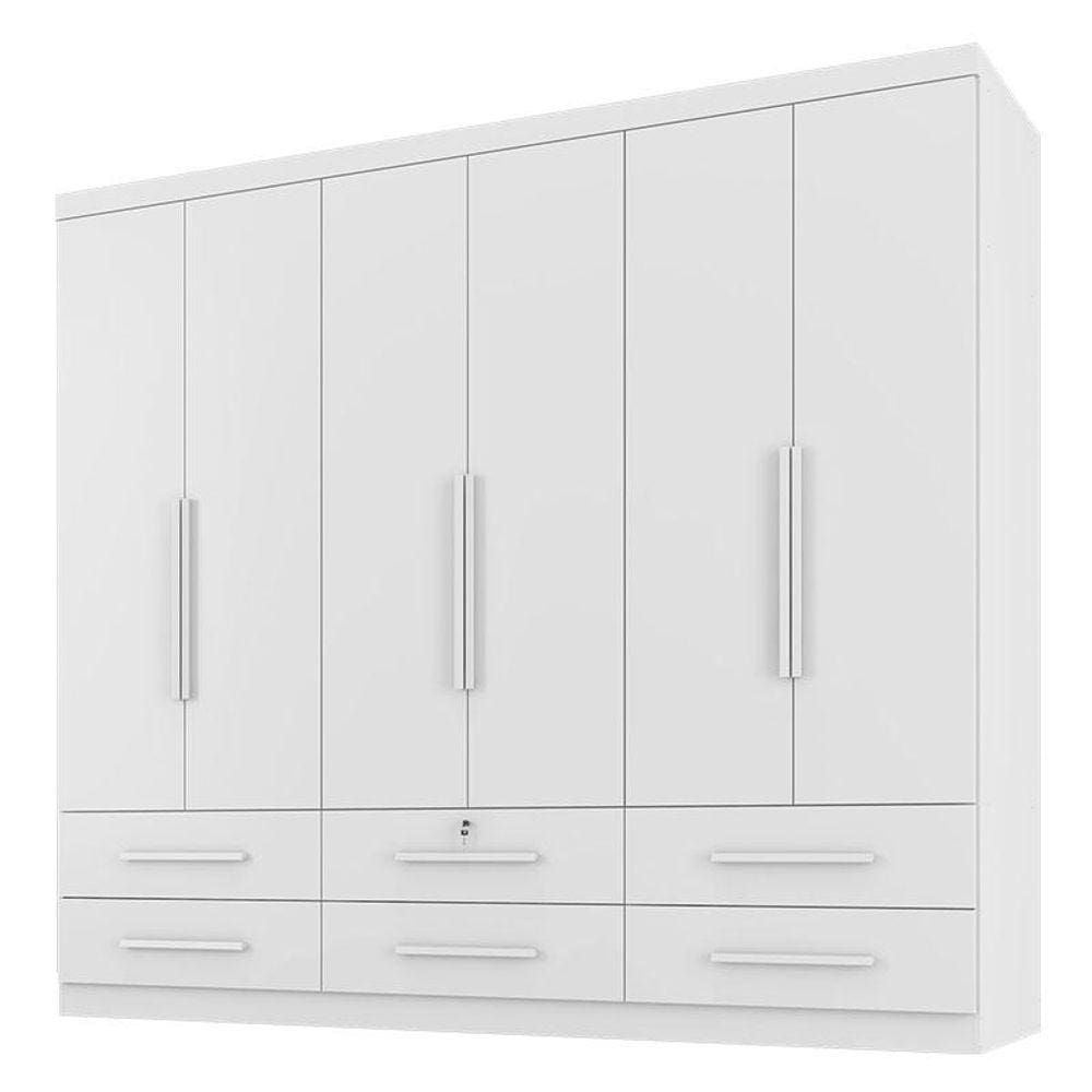 Guarda Roupa Casal Maximus Plus 6 Portas Branco - Zanzini