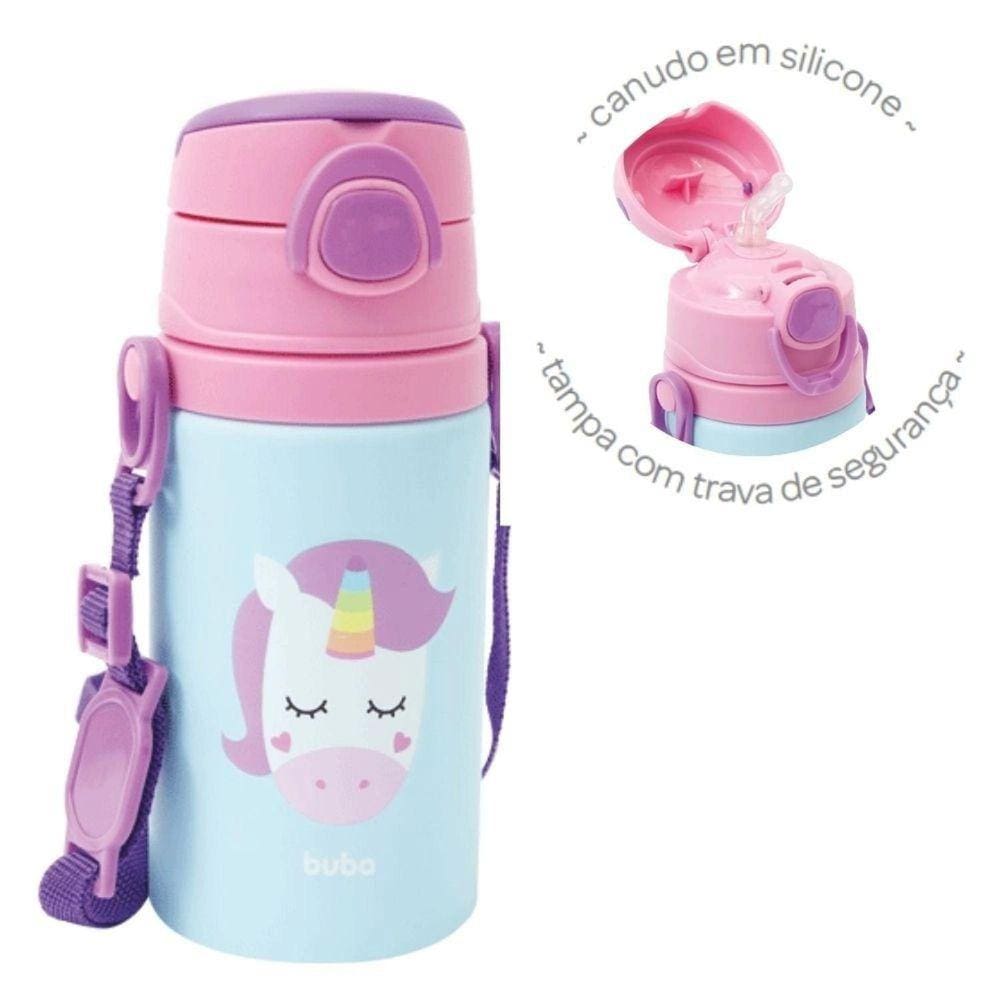 Garrafa de Alumínio Animal Fun Buba Unicórnio 400ML