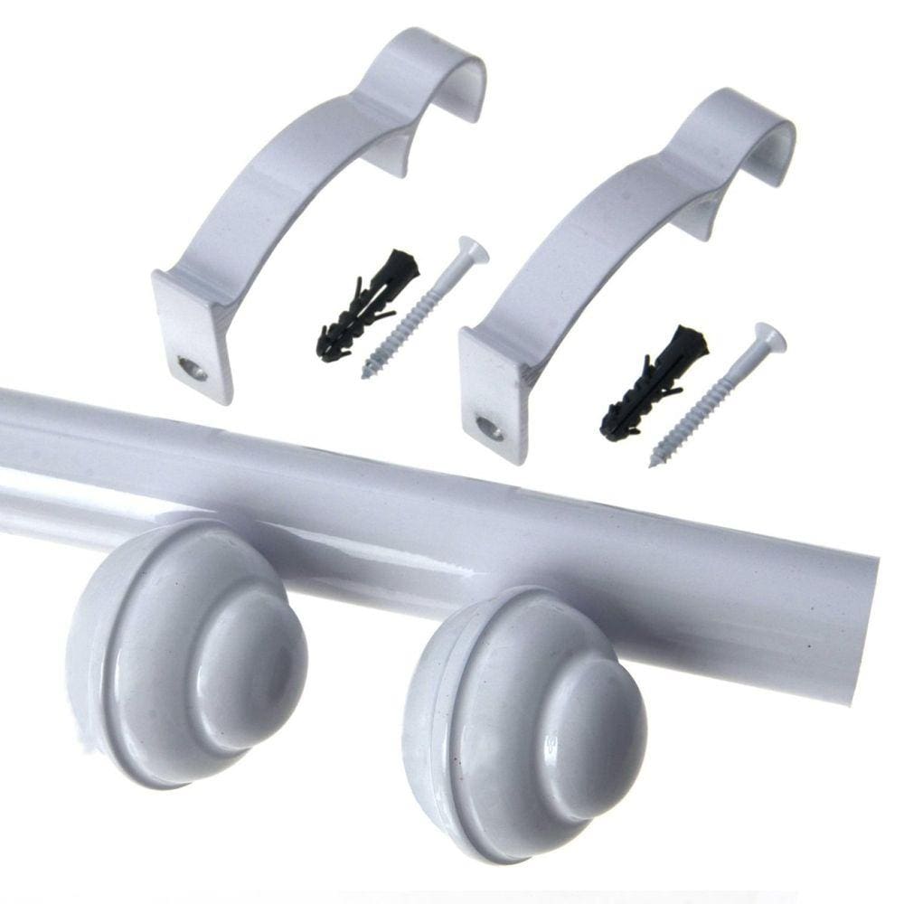 Kit Varão de Cortina Barcelona 19mm 2,00m Bola Couselo Branco