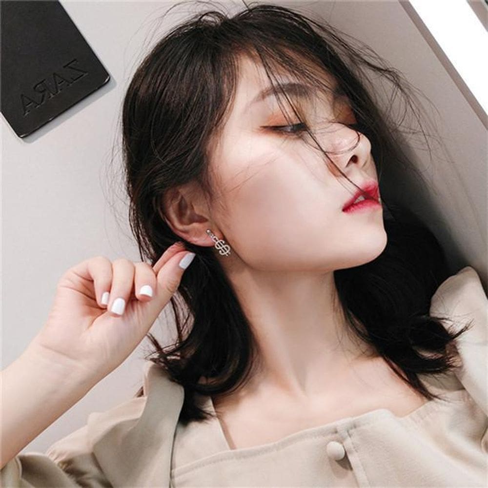 Brinco Cifrão Aço Inox Ostentação Hip Hop Rapper