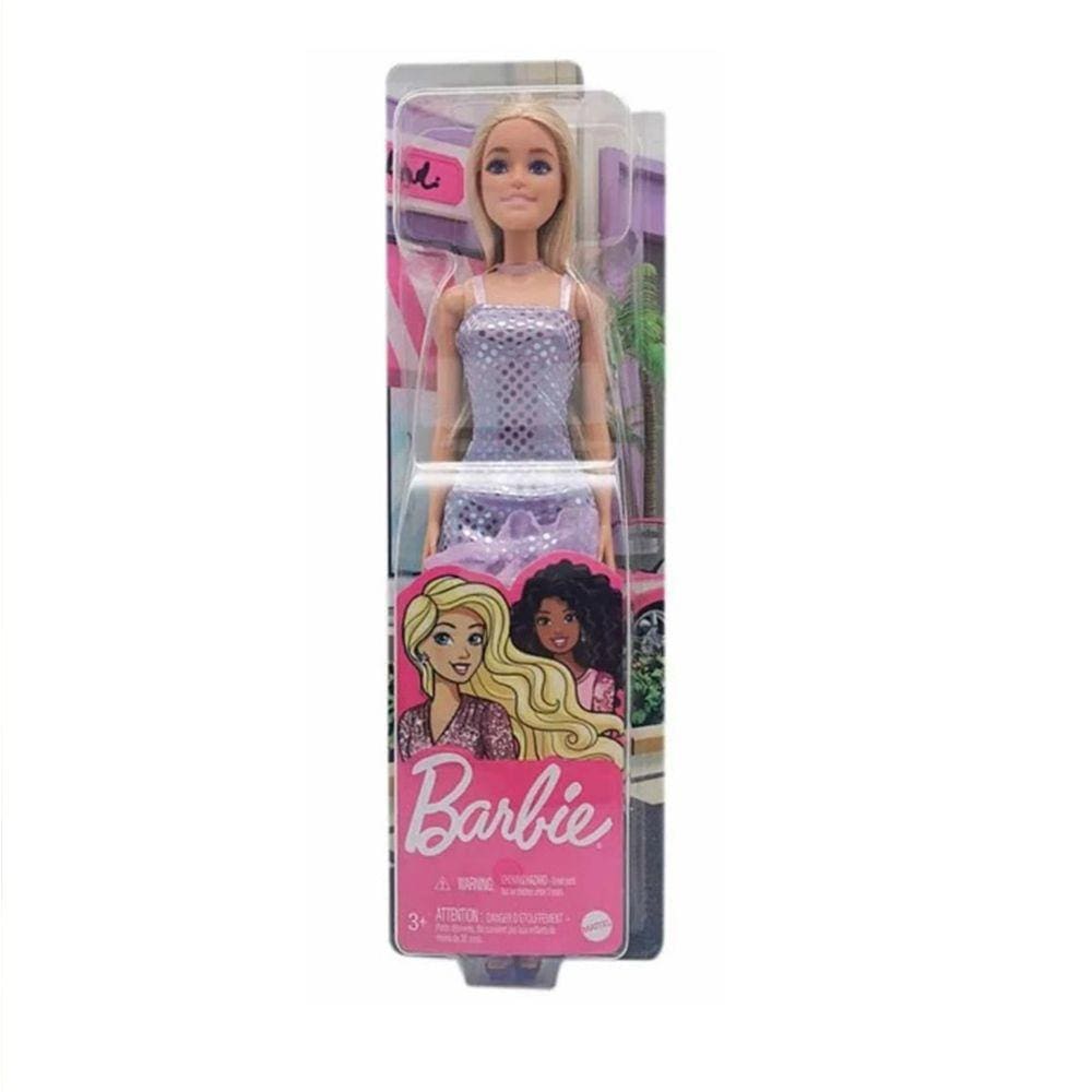 Boneca Barbie Vestido Glitter Morena T7580 - Original Mattel