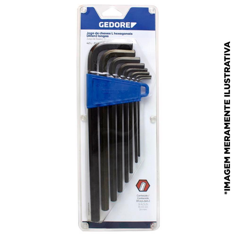 Jogo de Chave Allen Hexagonais Longas Tipo L 1,5 MM à 10 MM - Gedore 012303