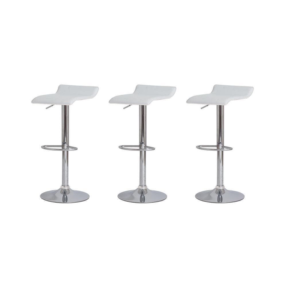 Kit 3 Banquetas Tóquio Belo Horizonte Branca Base Giratória