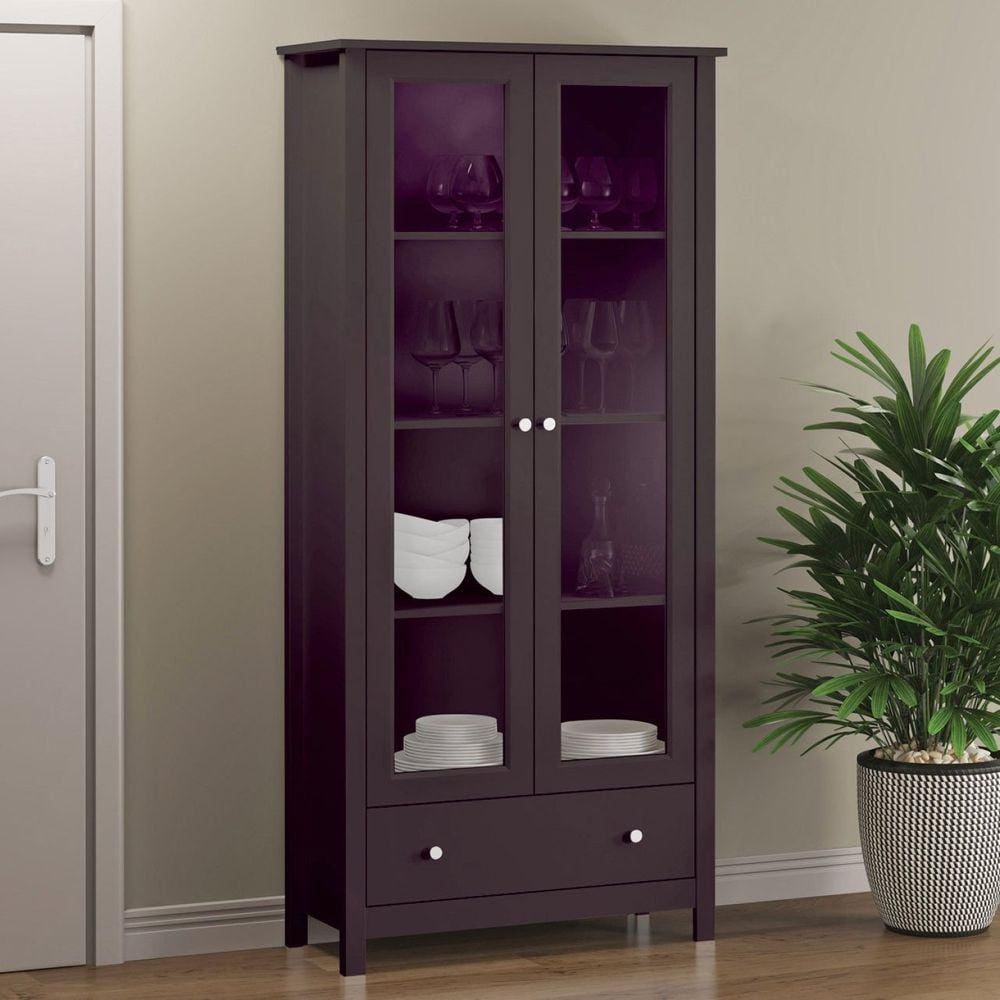 Cristaleira 2 Portas 1 Gaveta Ditália E-954 Preto