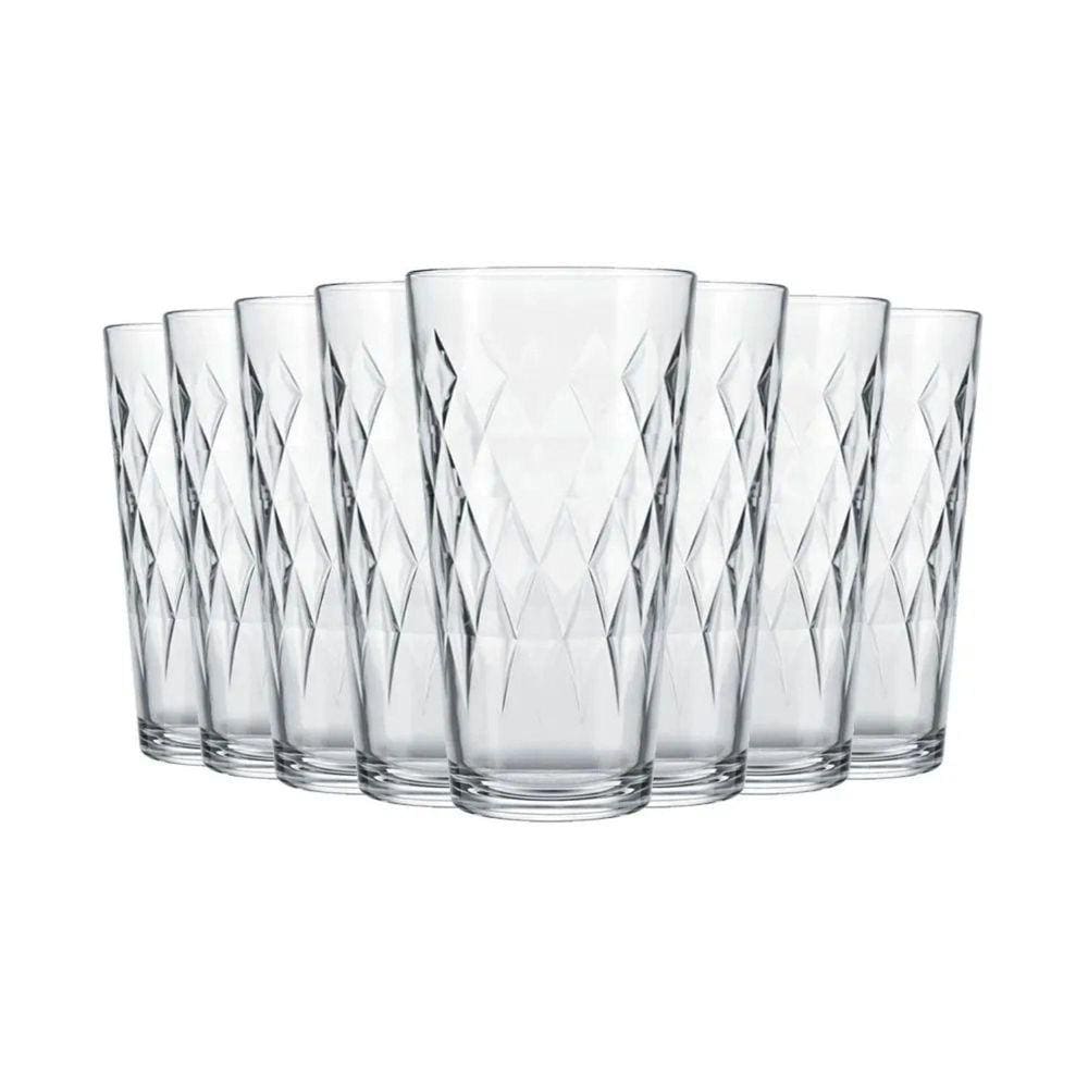 Jogo De 26 Copos Em Vidro Long Drink Vitrage 350Ml Incolor