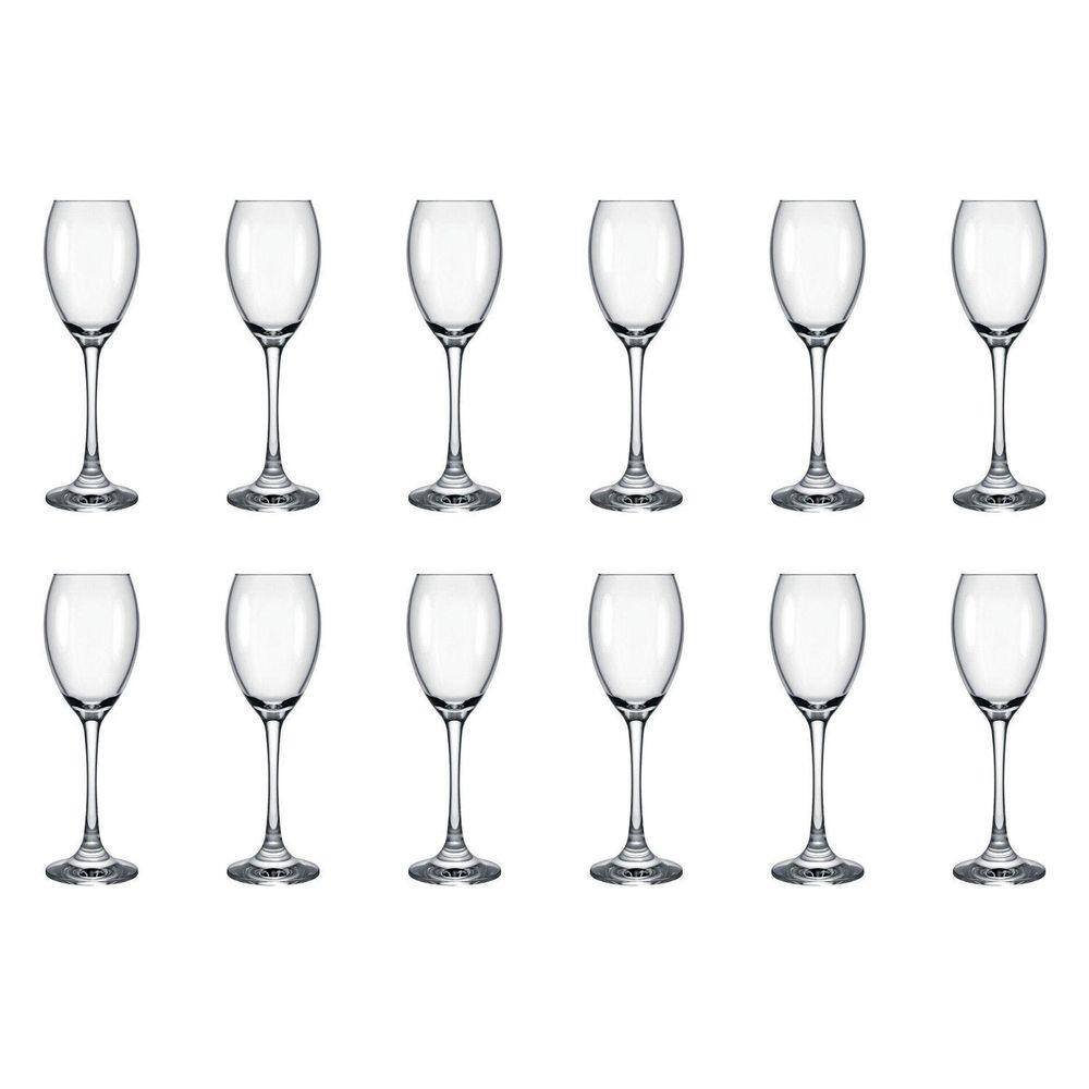 Kit 12 Taças Em Vidro Para Champanhe Celebra 190Ml Incolor