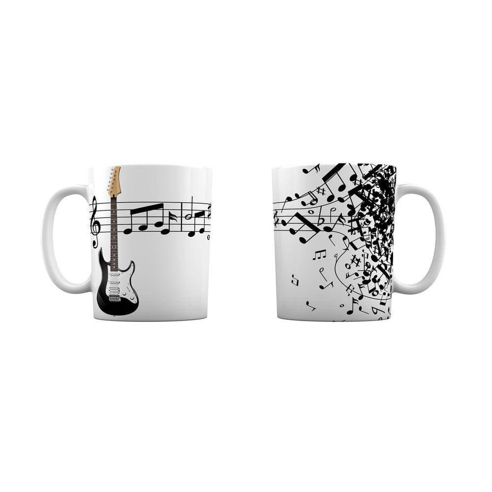 Caneca Instrumento Musical Guitarra Notas Musicais