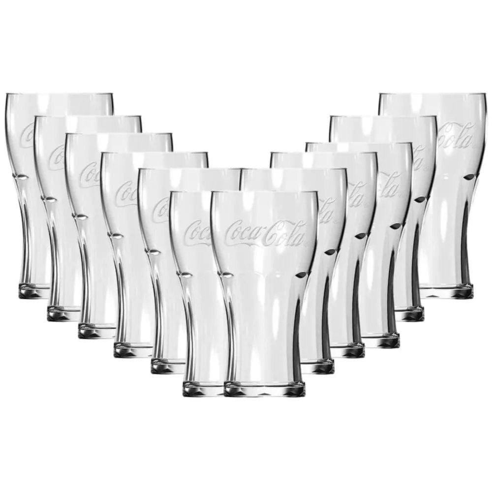 Jogo 26 Copos Em Vidro 470Ml Linha Contour Coca Cola Cristal