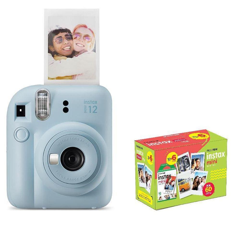 Câmera Instax Mini 12 + Filme De 60 - Kit Exclusivo - Azul