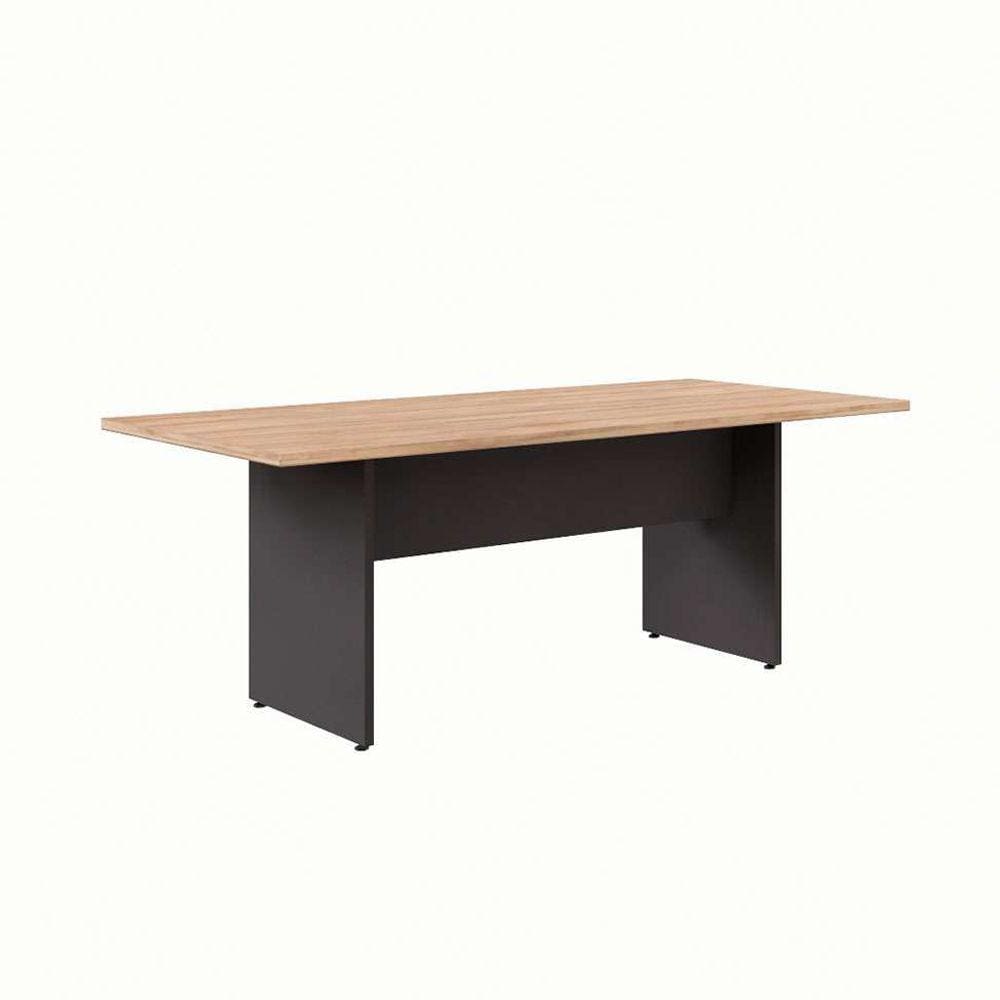 mesa de reunião retangular ameixa e preta