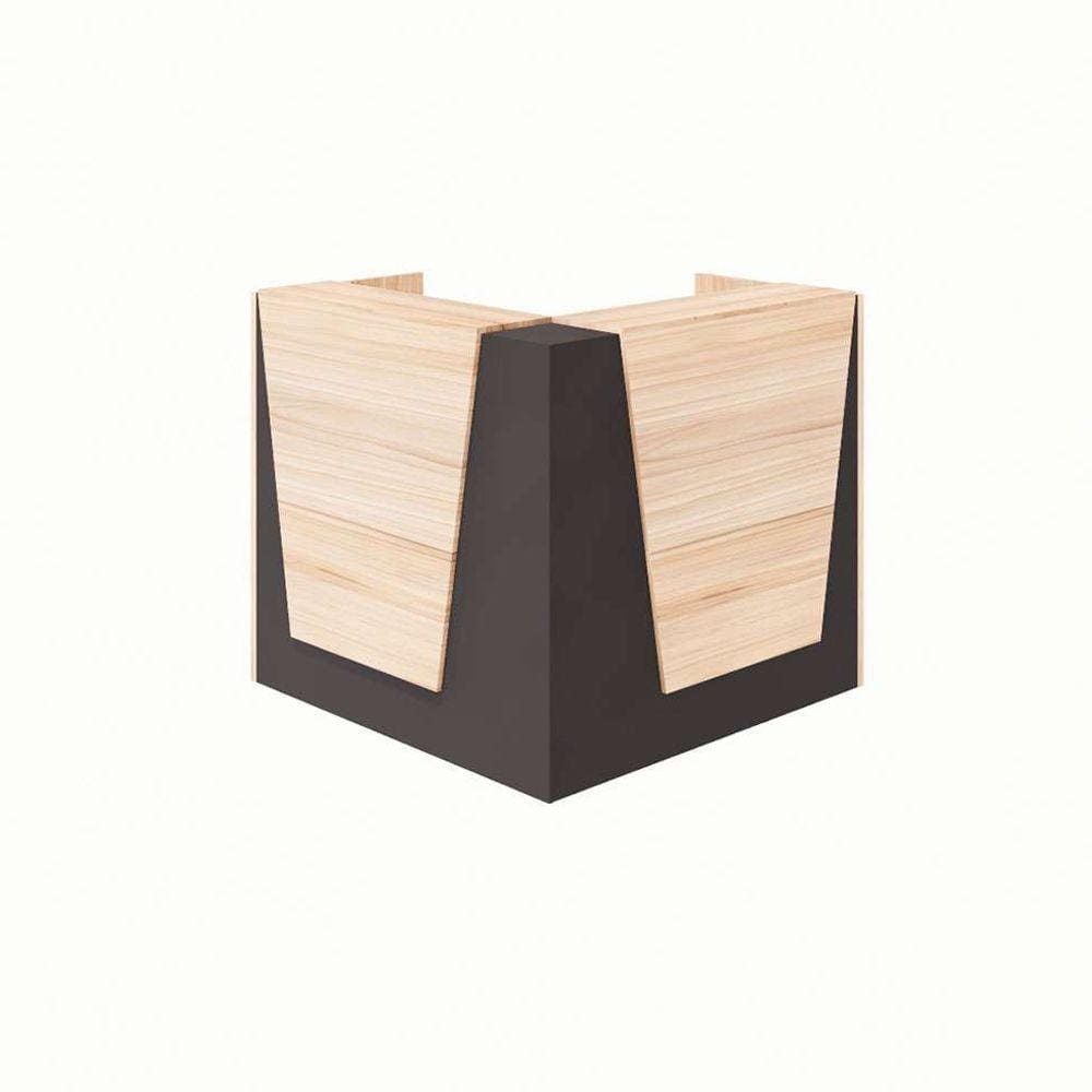 balcão de atendimento em l ção calvi e preto 121 cm