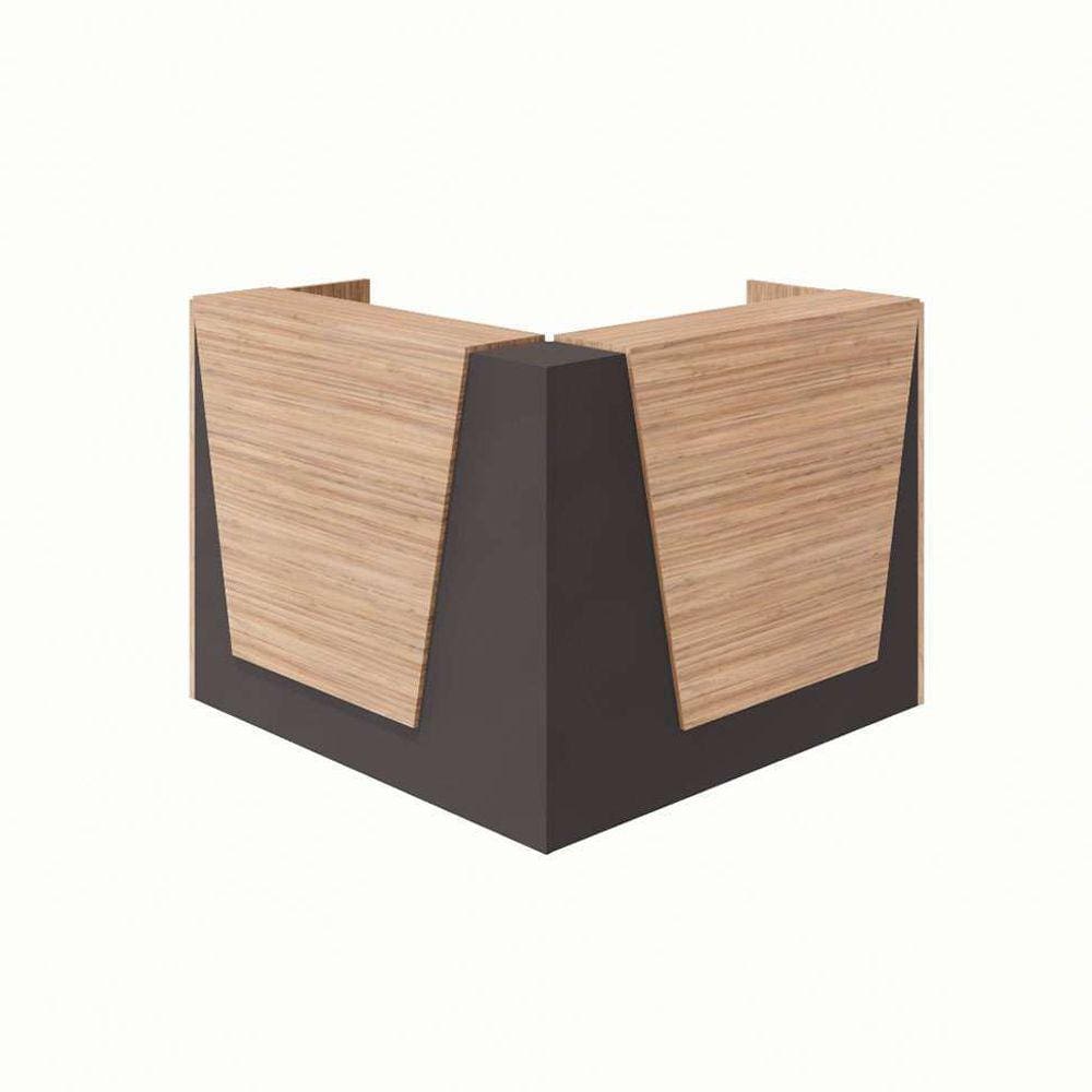 balcão de atendimento em l ção ameixa e preto 141 cm