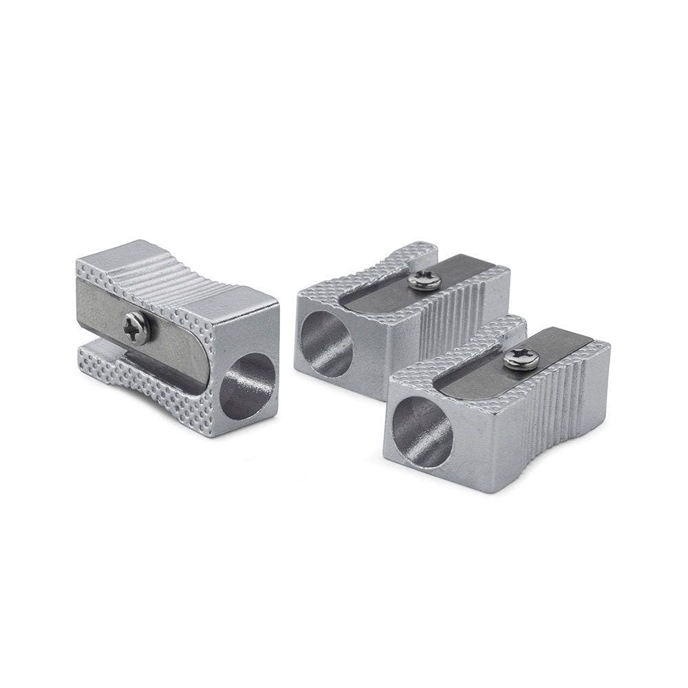 Kit 03 Apontador de Metal Retangular Reforçado Escolar BRW