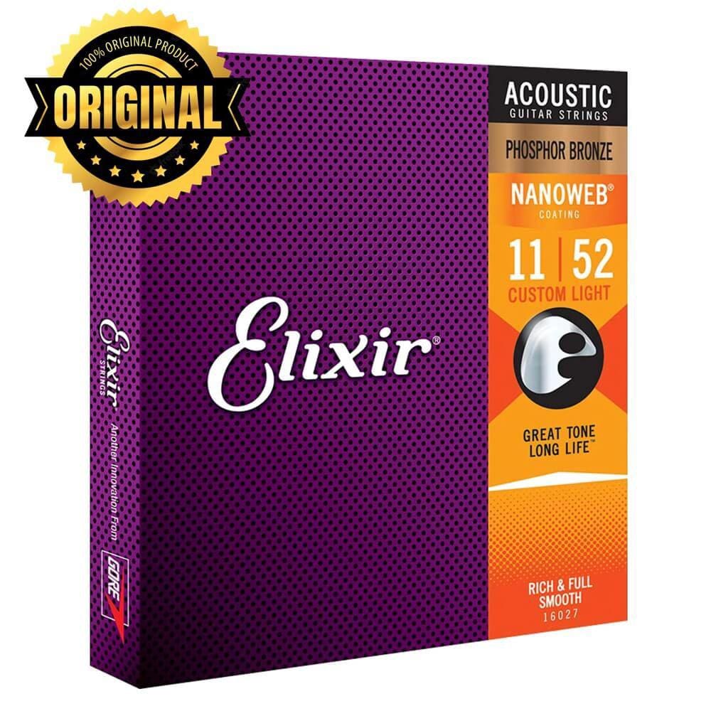 Corda Elixir .011 Custom Light Phosphor Bronze para Violão Aço Nanoweb - 16027