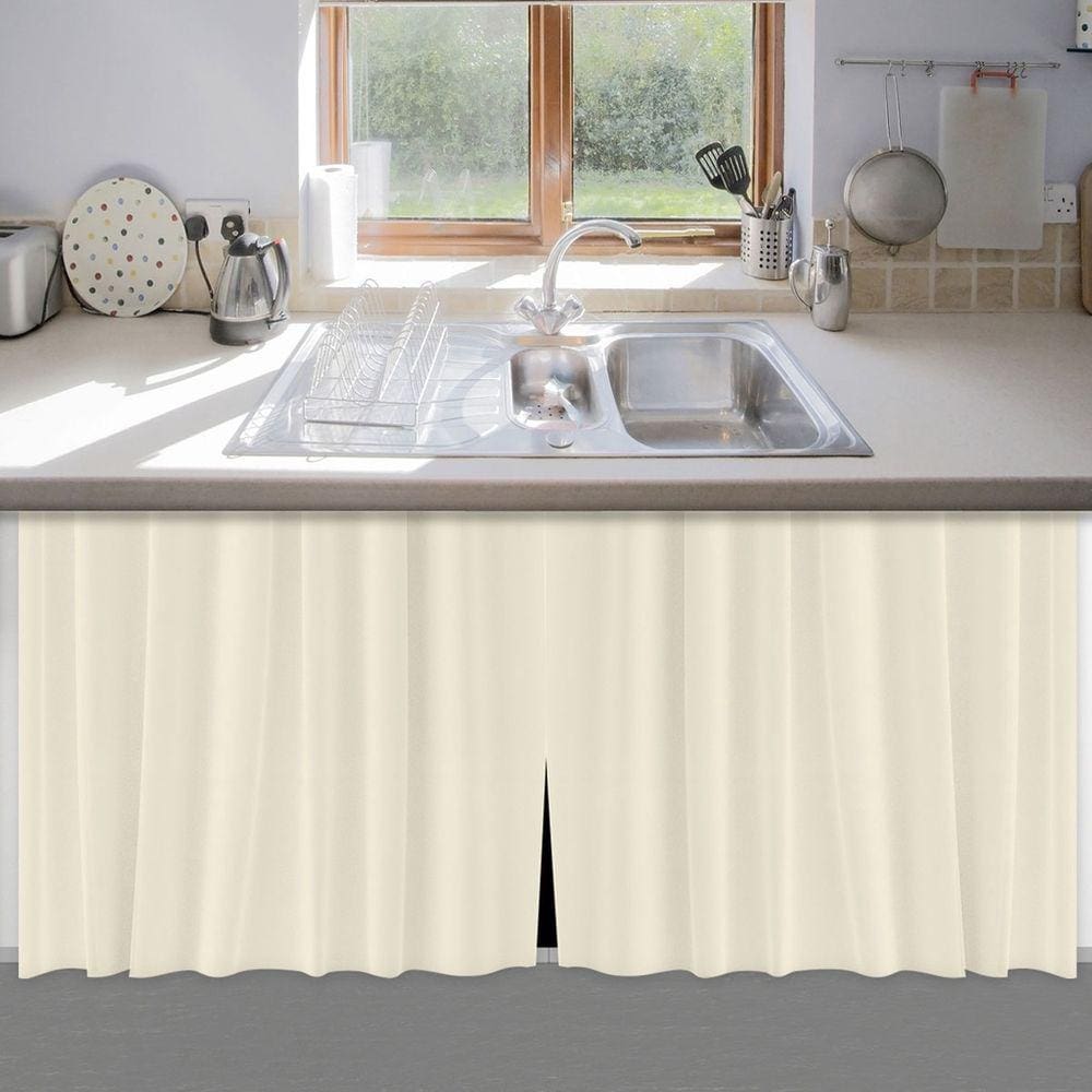 Cortina De Pia Cozinha Bege 100% Pvc Antimofo 138X80
