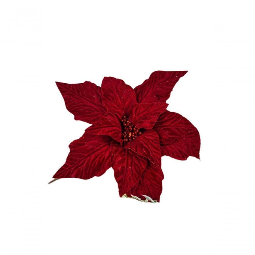 Flor Natalina Vermelha 60Cm Fl235-Vm