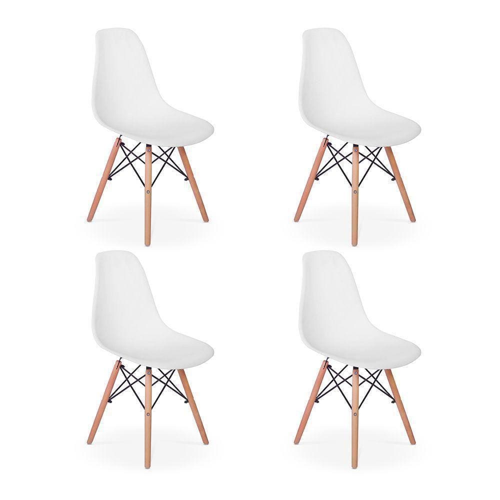 Conjunto 4 Cadeiras Charles Eames Eiffel - Branca