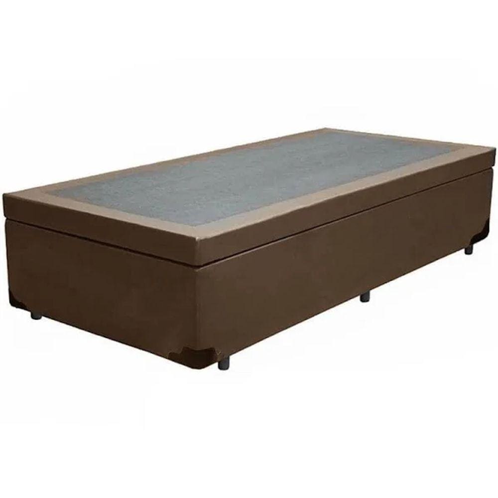 Cama Box Baú Solteiro Sintético Marrom