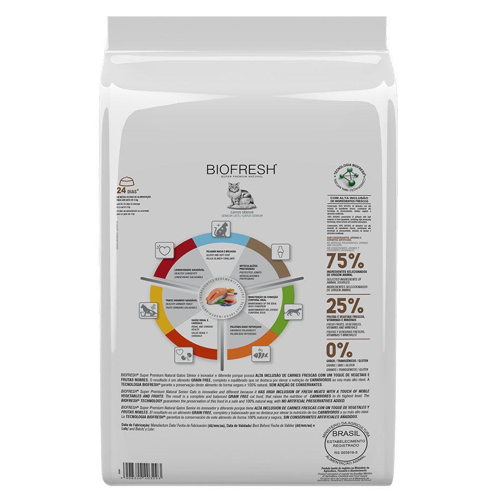 Ração Biofresh Para Gatos Sênior Peixe Branco 1,5kg
