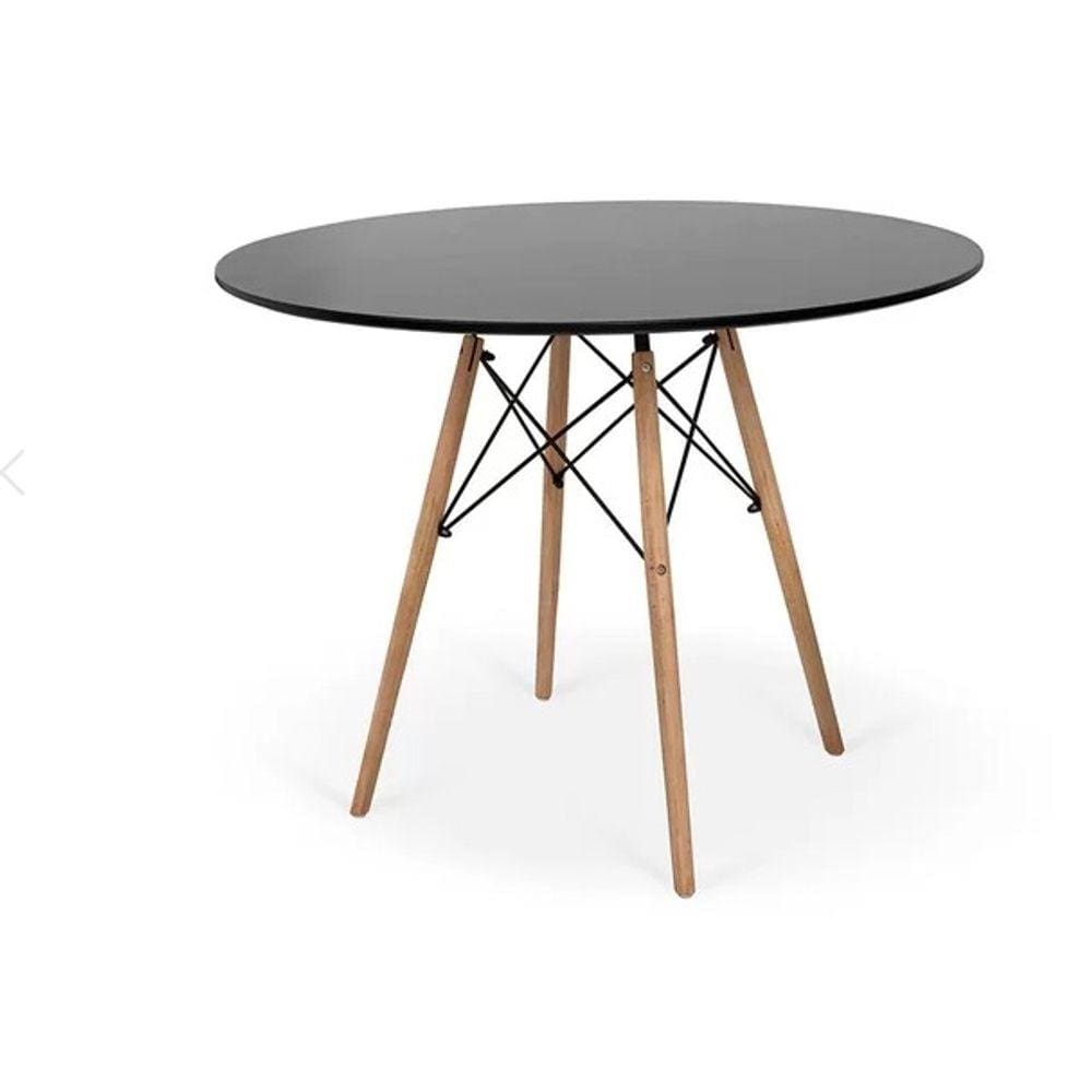 Mesa De Jantar Redonda Eames Eiffel 90cm Preta