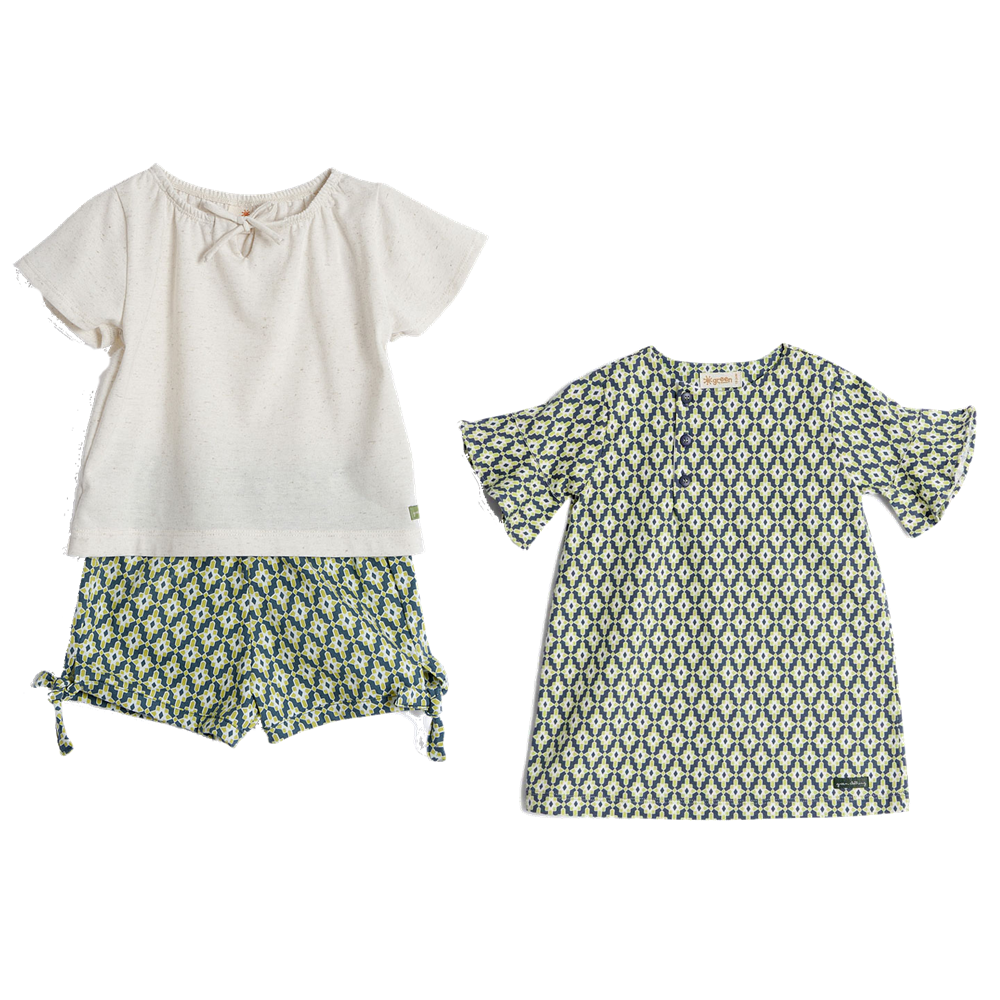 Vestido E Conjunto Algodão Infantil - 1,5 A 2 Anos - Green