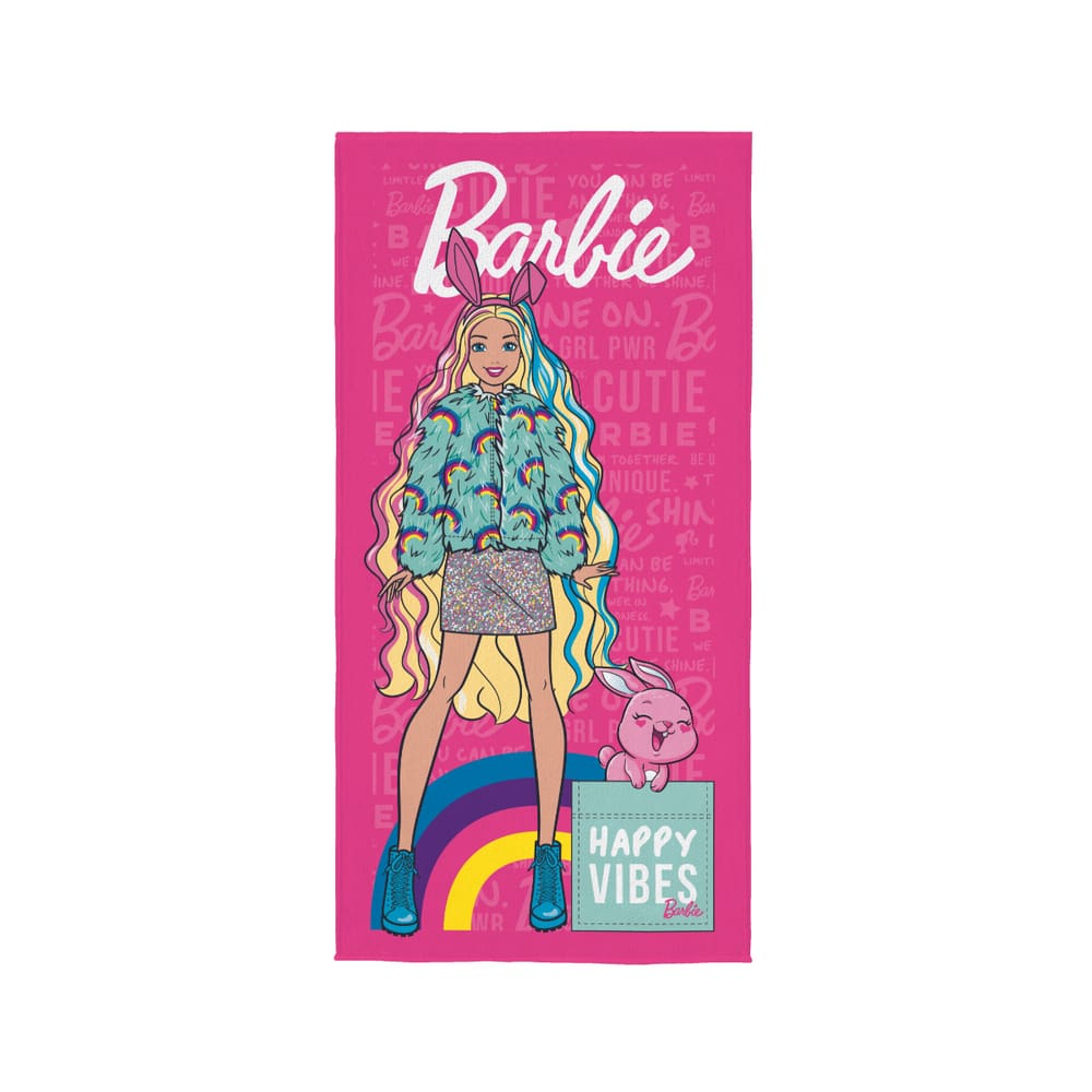 Toalha Aveludada Estampada Barbie 70 cm x 1,40 m Com 1 peca