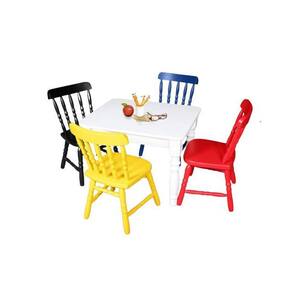 Conjunto Mesa Mini Square Infantil com 2 Cadeiras Effeil - Branco