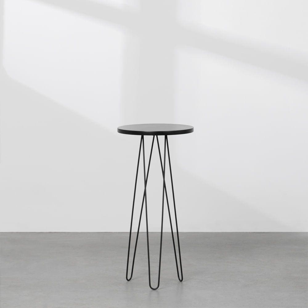 Mesa Lateral Fancy Redonda 26x58cm – Preto
