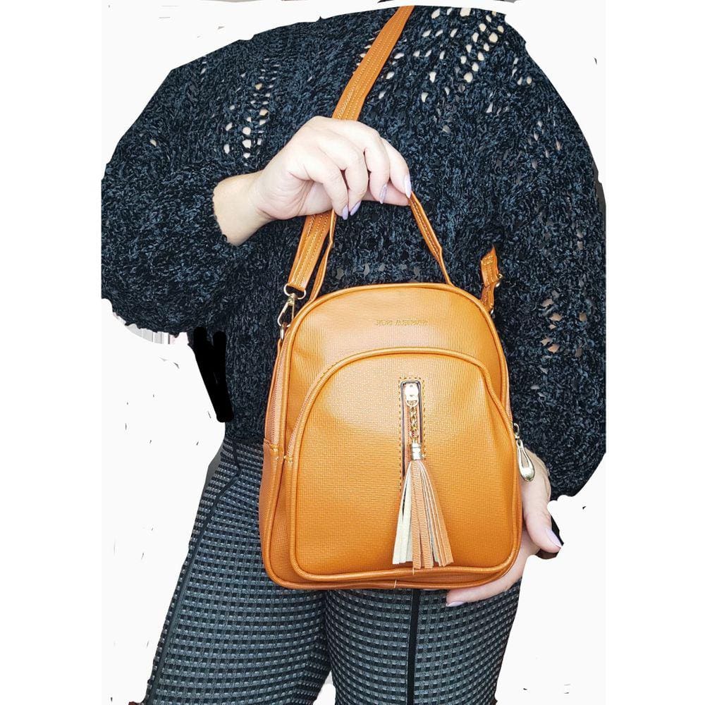 Mochila feminina pequena vira bolsa transversal tiracolo