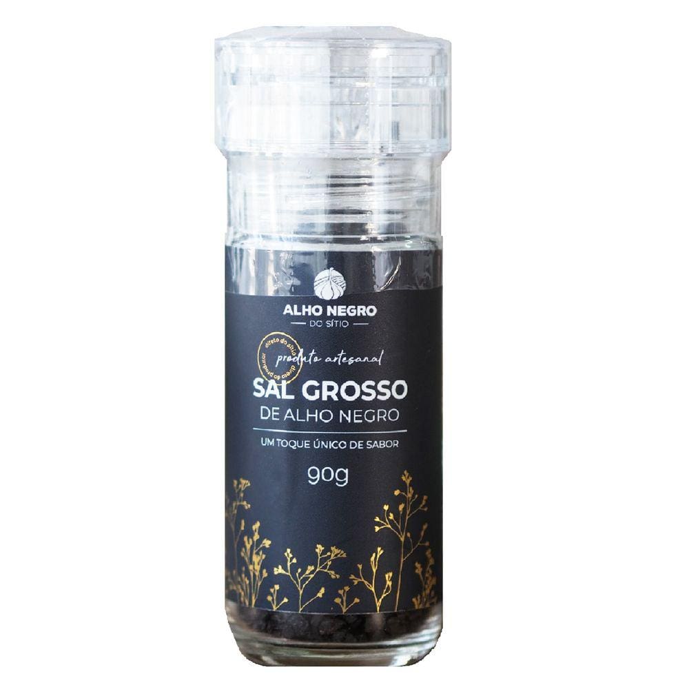 Sal Grosso de Alho Negro Artesanal 90g - Alho Negro do Sítio