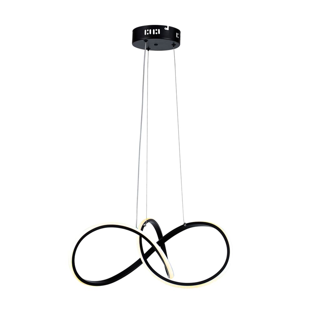 Lustre Pendente Taschibra Design Tóquio 30W Led 45cm Luz Quente 3000K Bivolt Preto