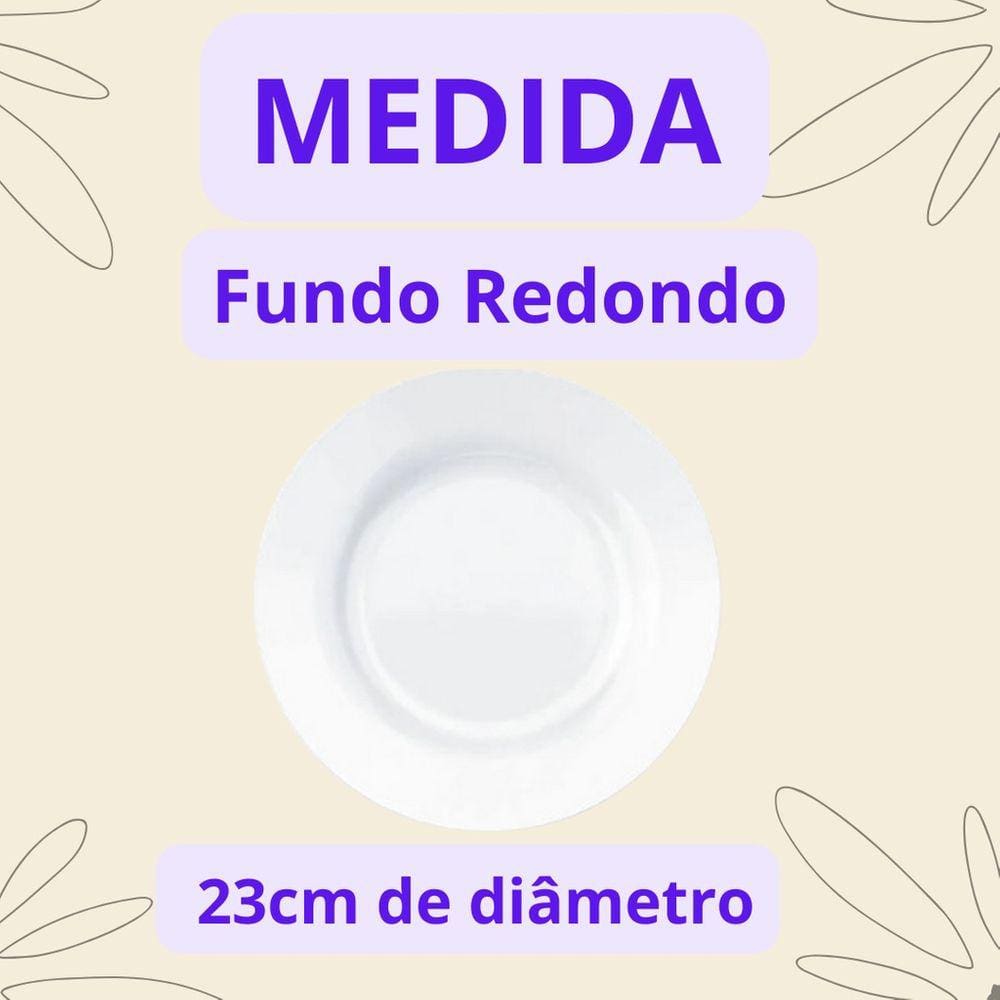 Prato Redondo Melamina 3 Tamanhos - Sobremesa Raso Fundo