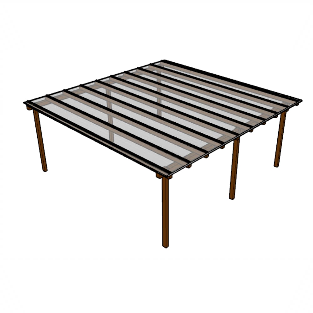 Cobertura Policarbonato Alveolar 6,00m x 6,00m - Cristal 6mm