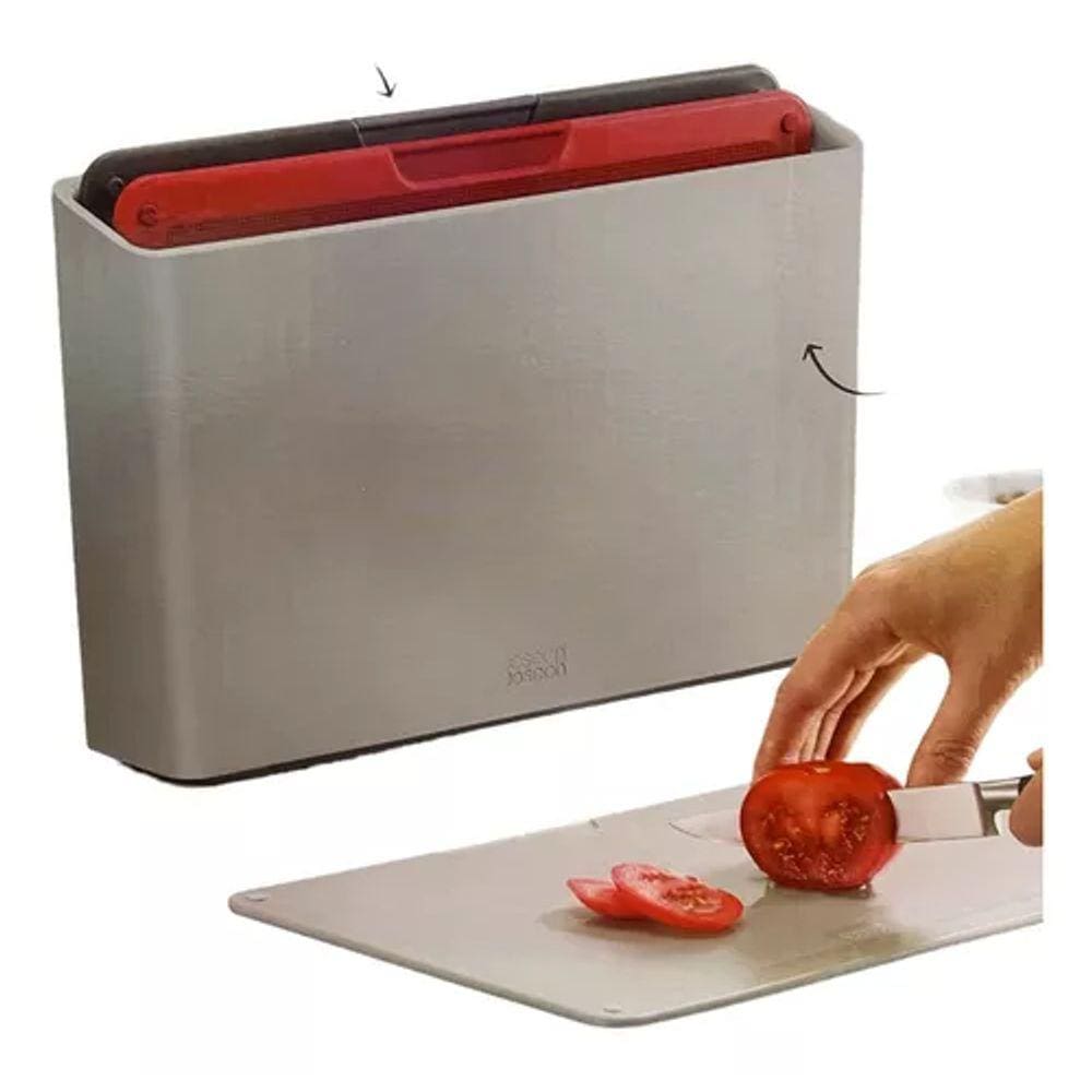Conjunto De 3 Tabuas Cortar 30x20cm C/ Organizador - Joseph