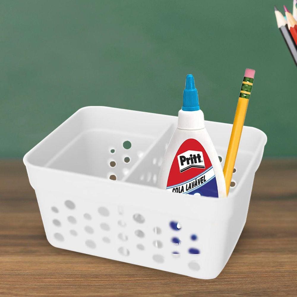 Cesto Mini Organizador C 1 Divisoria Mini Branco Empilhável