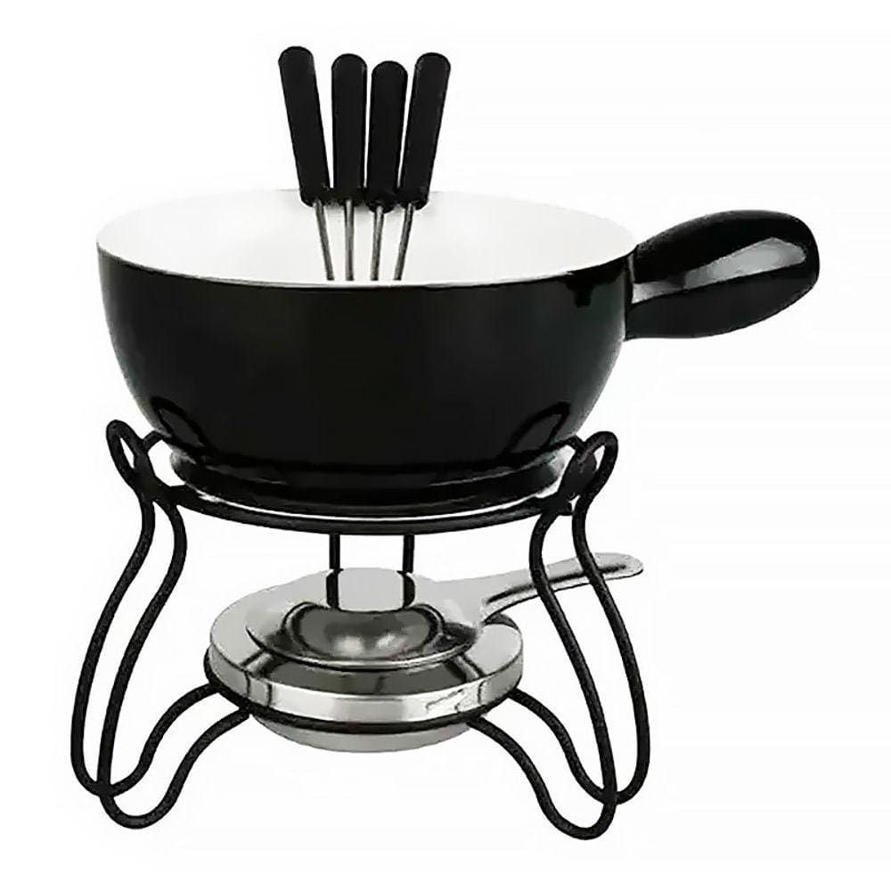 Conjunto de Fondue Lausanne Cerâmica Preto 8 Pçs CJFN047 - Hauskraft