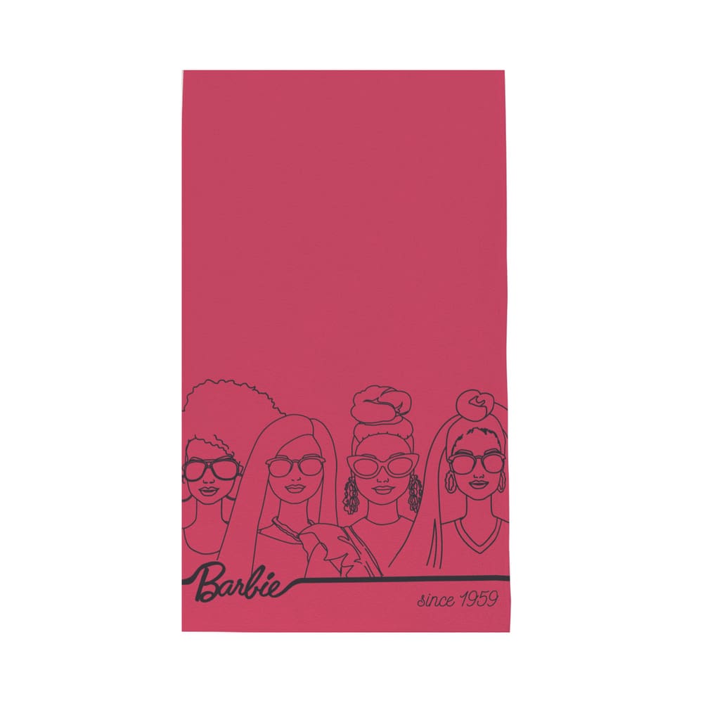 Toalha Felpuda de Banho Estampada Barbie 70 cm x 1,35 m Com