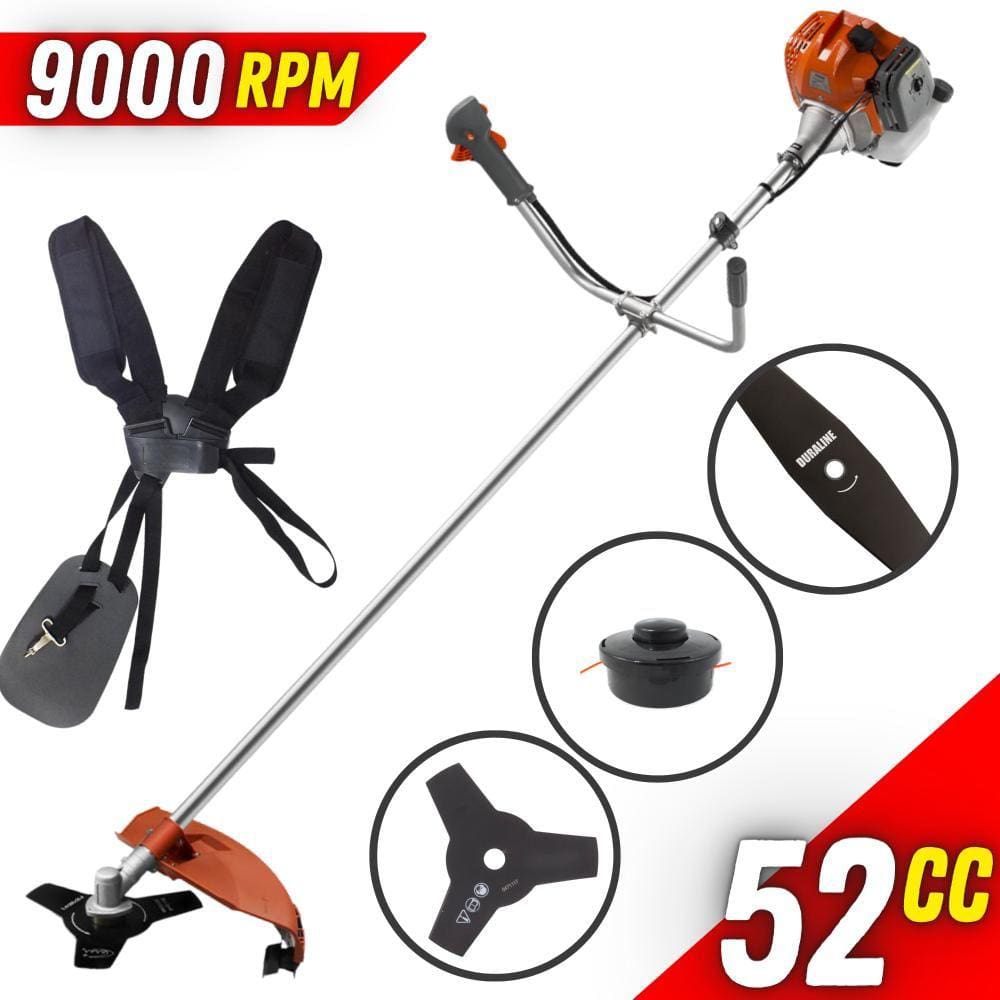 Roçadeira Profissional Á Gasolina Tekna RL520ACN TK 52cc 2HP Alta Potência e Performance Com 3 Opções de Corte Faca 3 Pontas, Faca 2 Pontas e Carretel