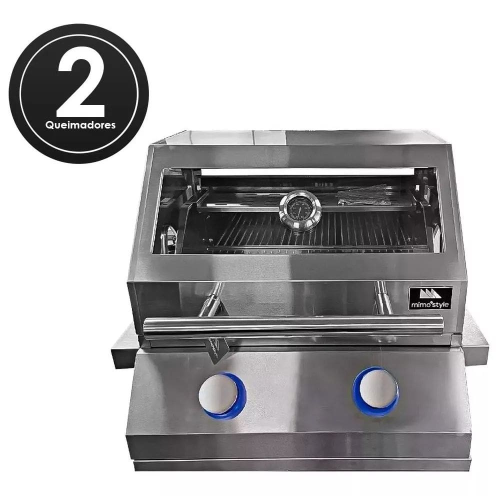 Churrasqueira a Gás para Embutir 2 Queimadores Gourmet Inox Mimo Style