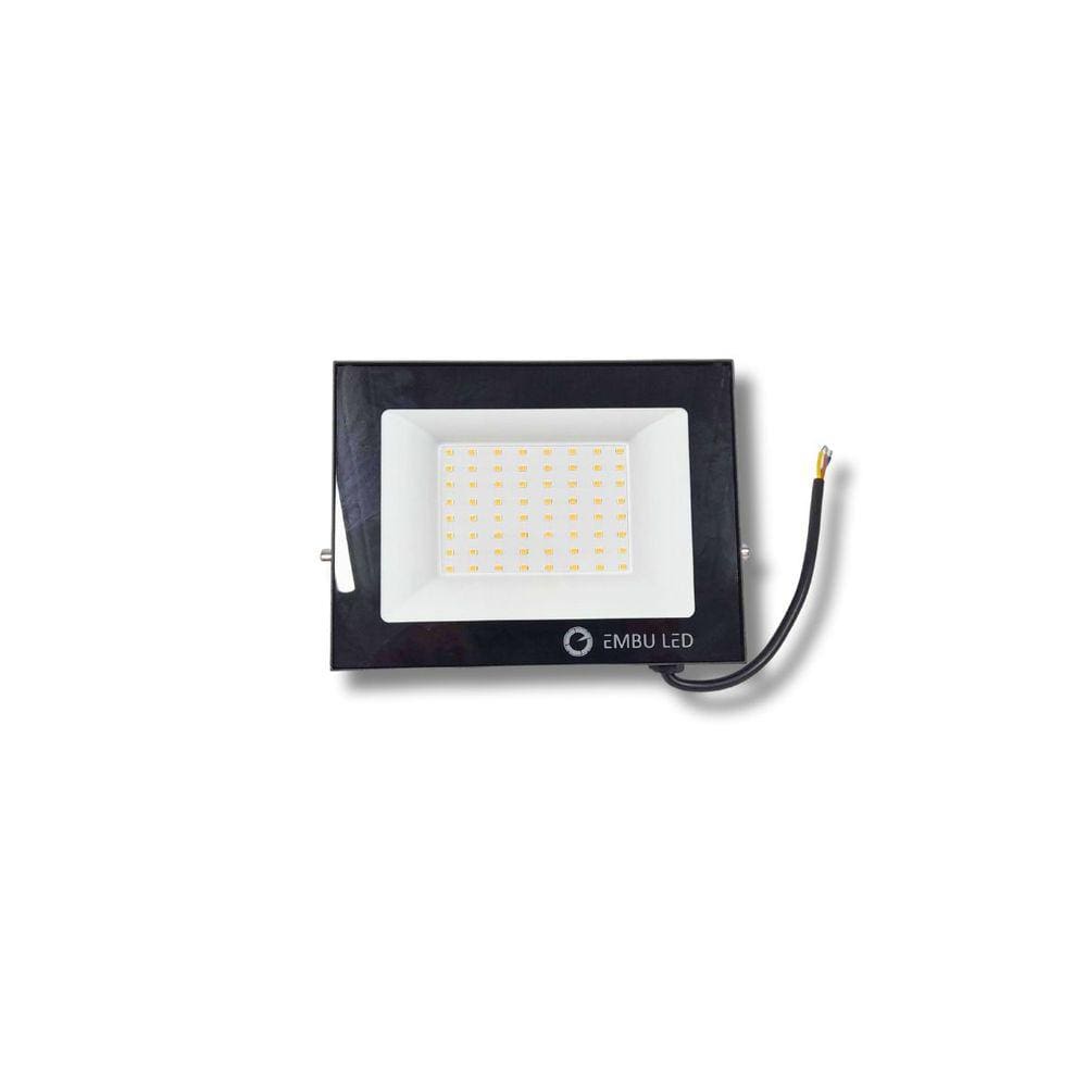 Refletor Led 100W RGB Slim C/ Controle Remoto IP67 Embu Led