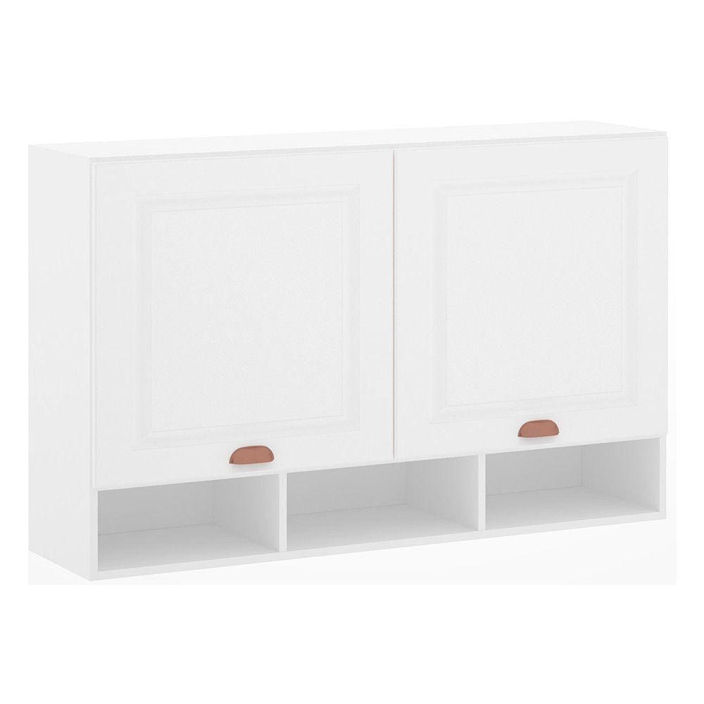 Armário Aéreo 120 Cm 2 Portas C/Nicho Branco Polar